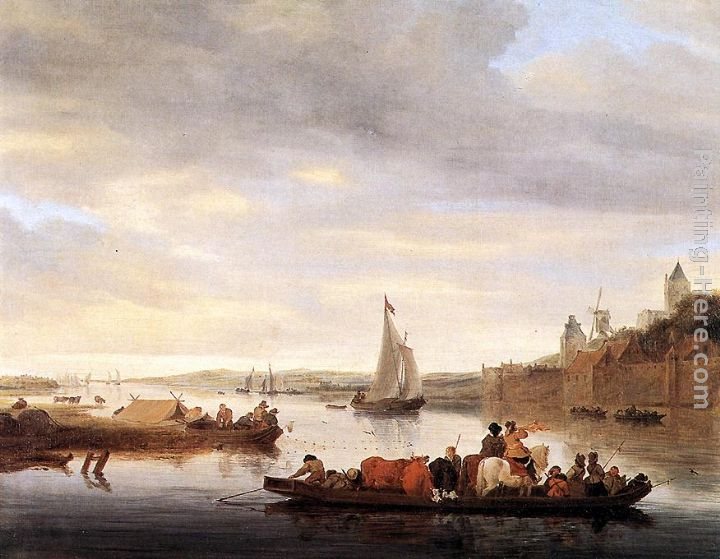 Salomon van Ruysdael The Crossing at Nimwegen